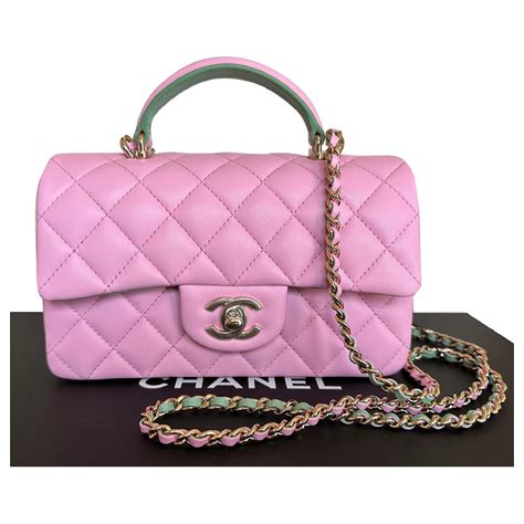 chanel baggett|Chanel pink ref bag.